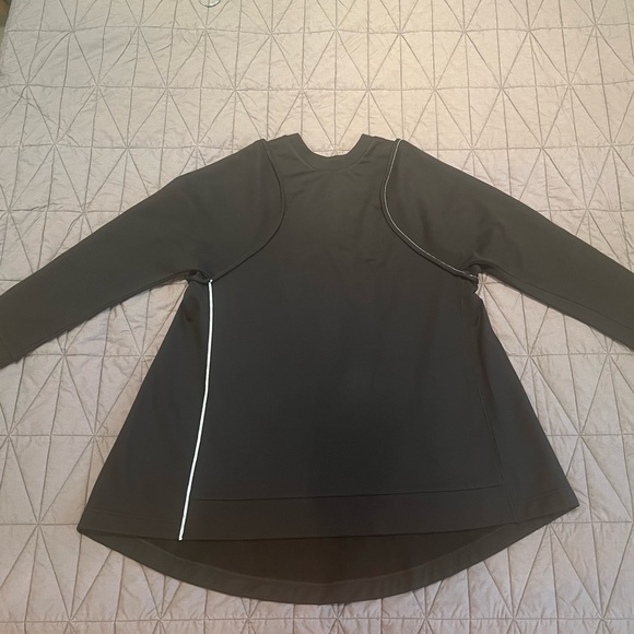 Y-3 Yohji Yamamoto Black Top w/Geometric Contrasting Top Stitching Size L - Picture 10 of 15